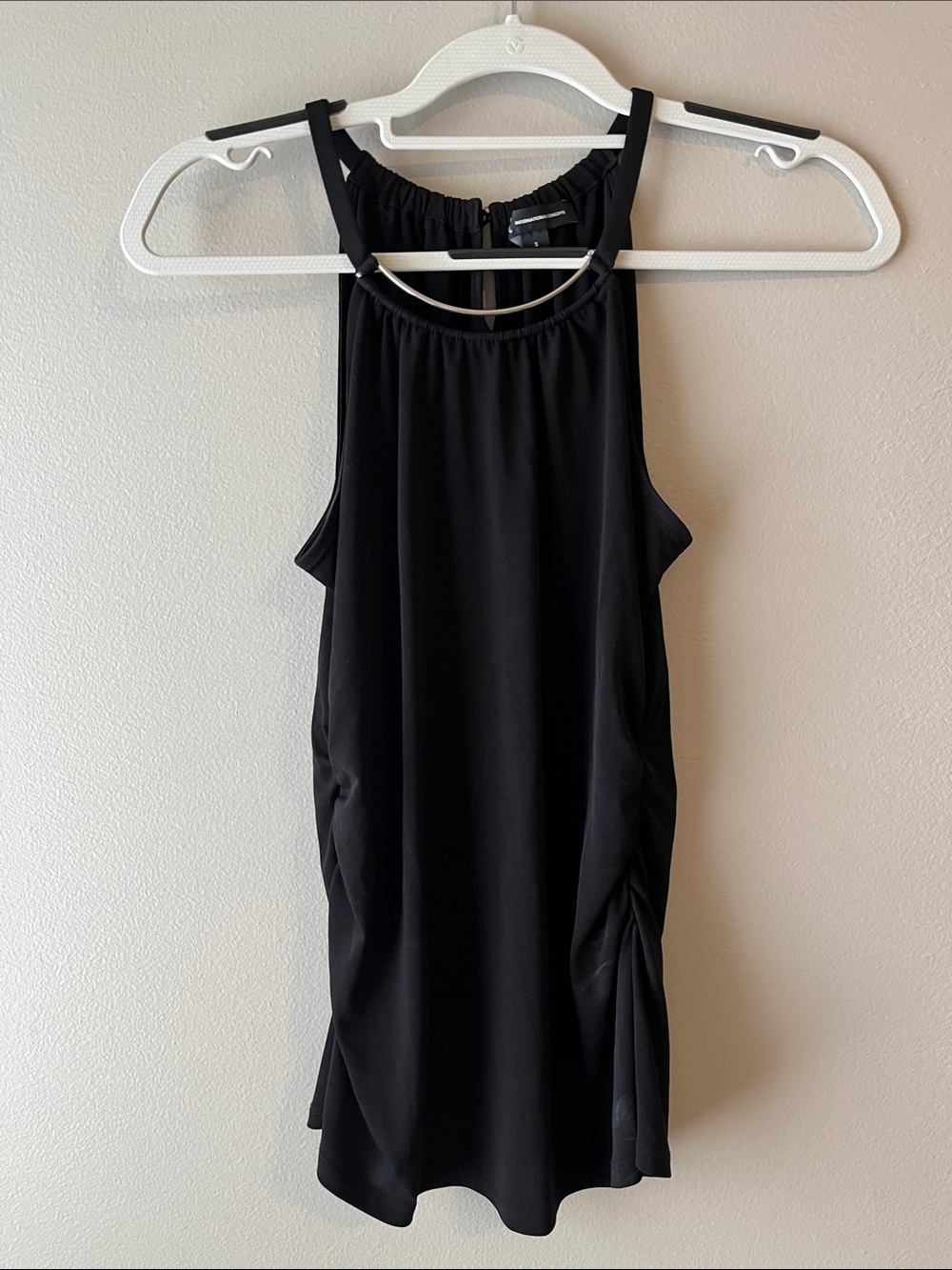 INC International Concepts Black Halter-Style Camisole with Metal Bar